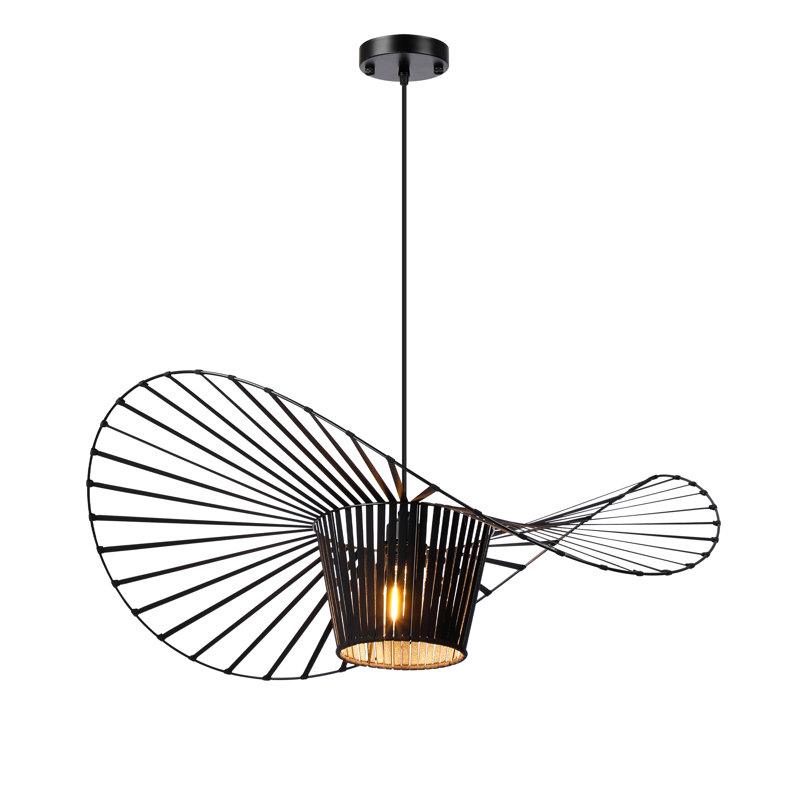 Ivy Bronx Guterding 35.5 Inch Wide Vertigo Black Geometric Metal